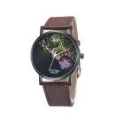 Watch Women Dress Clock Retro Design Flower Pattern PU Leather Band Analog Quartz Relogio Feminino Gift