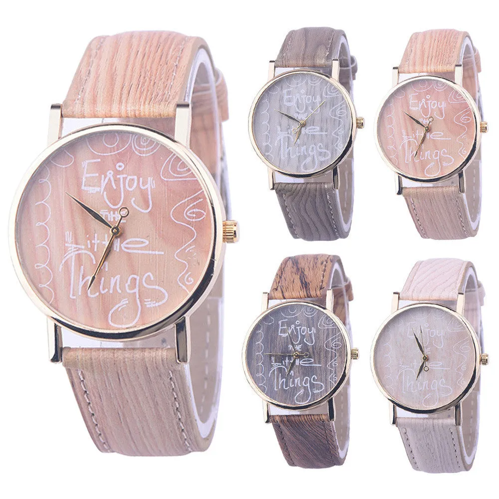 Watch Women Relogio Feminino Striped PU Leather Band Quartz Dial Dress Clock Gift