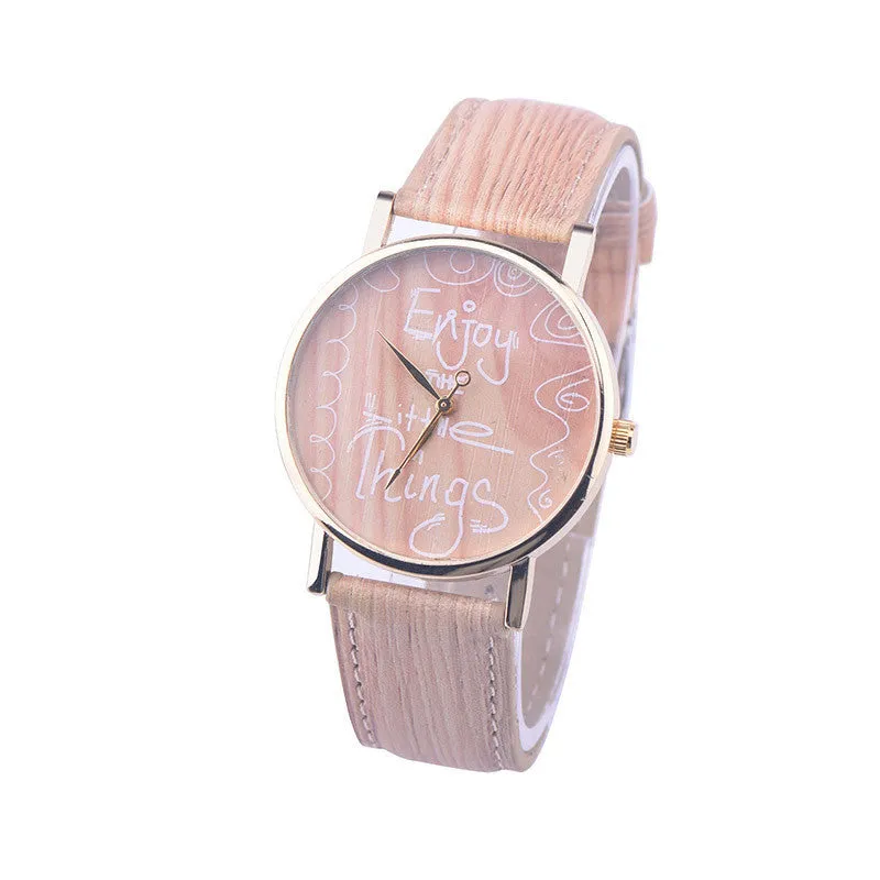 Watch Women Relogio Feminino Striped PU Leather Band Quartz Dial Dress Clock Gift