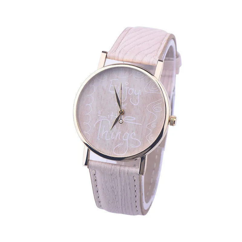 Watch Women Relogio Feminino Striped PU Leather Band Quartz Dial Dress Clock Gift