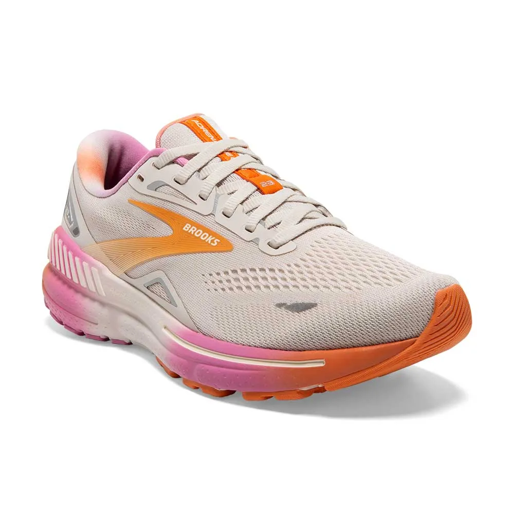 Women's Adrenaline GTS 23 Running Shoe - White Sand/Sunset/Fuchsia - Regular (B)