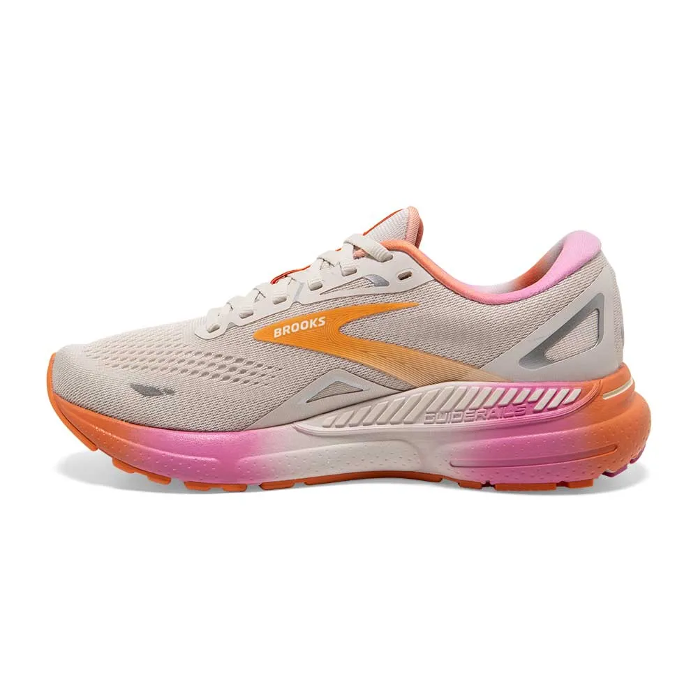 Women's Adrenaline GTS 23 Running Shoe - White Sand/Sunset/Fuchsia - Regular (B)