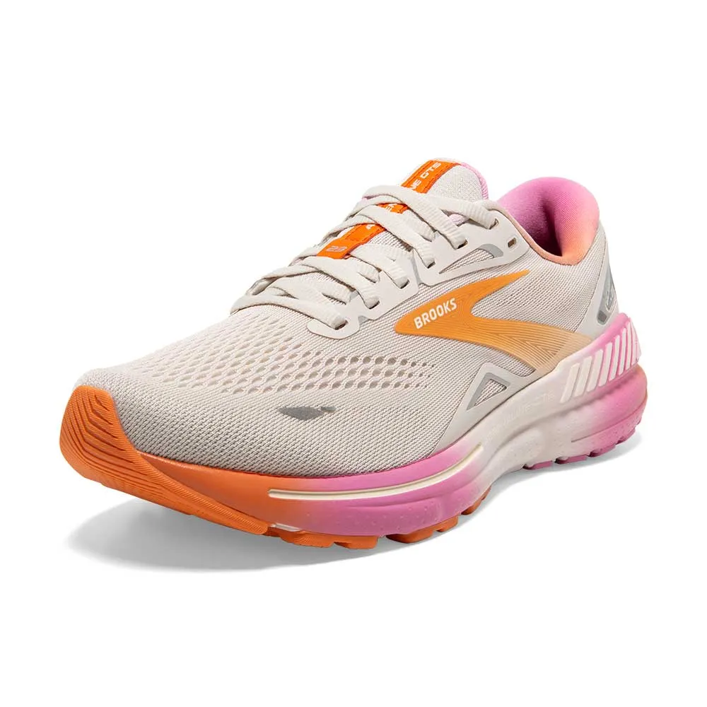 Women's Adrenaline GTS 23 Running Shoe - White Sand/Sunset/Fuchsia - Regular (B)