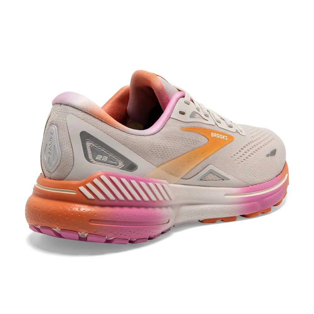 Women's Adrenaline GTS 23 Running Shoe - White Sand/Sunset/Fuchsia - Regular (B)