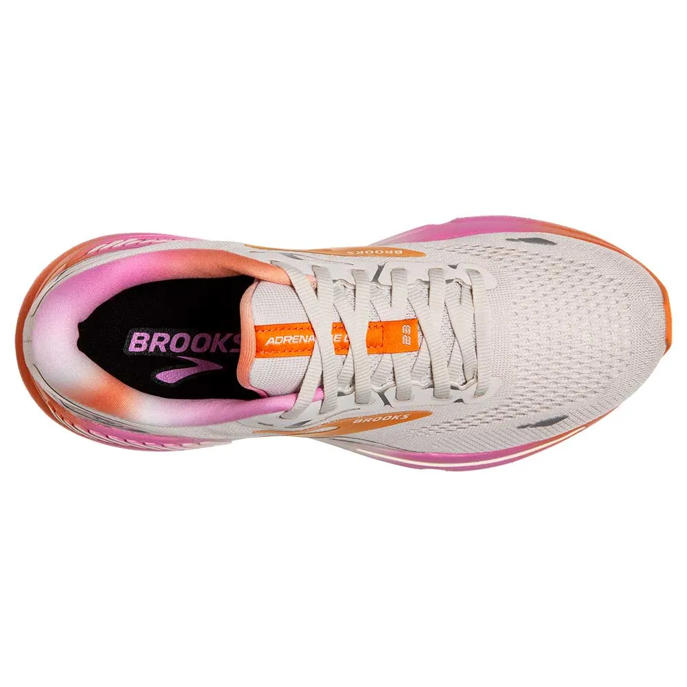 Women's Adrenaline GTS 23 Running Shoe - White Sand/Sunset/Fuchsia - Regular (B)